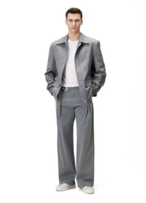 Men's Cotton Blend Striped Woven Pant With Belt