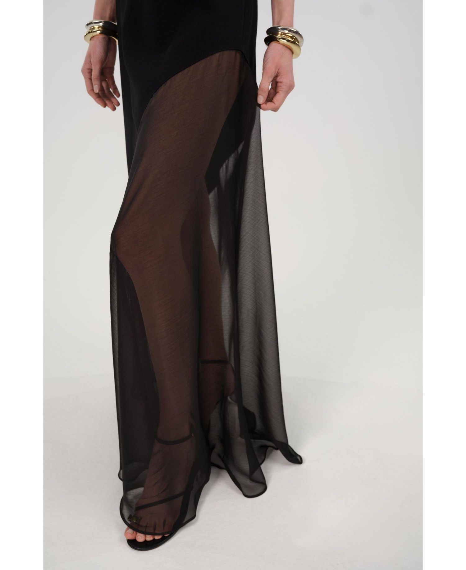 Women's Sheer Detail Maxi Dress