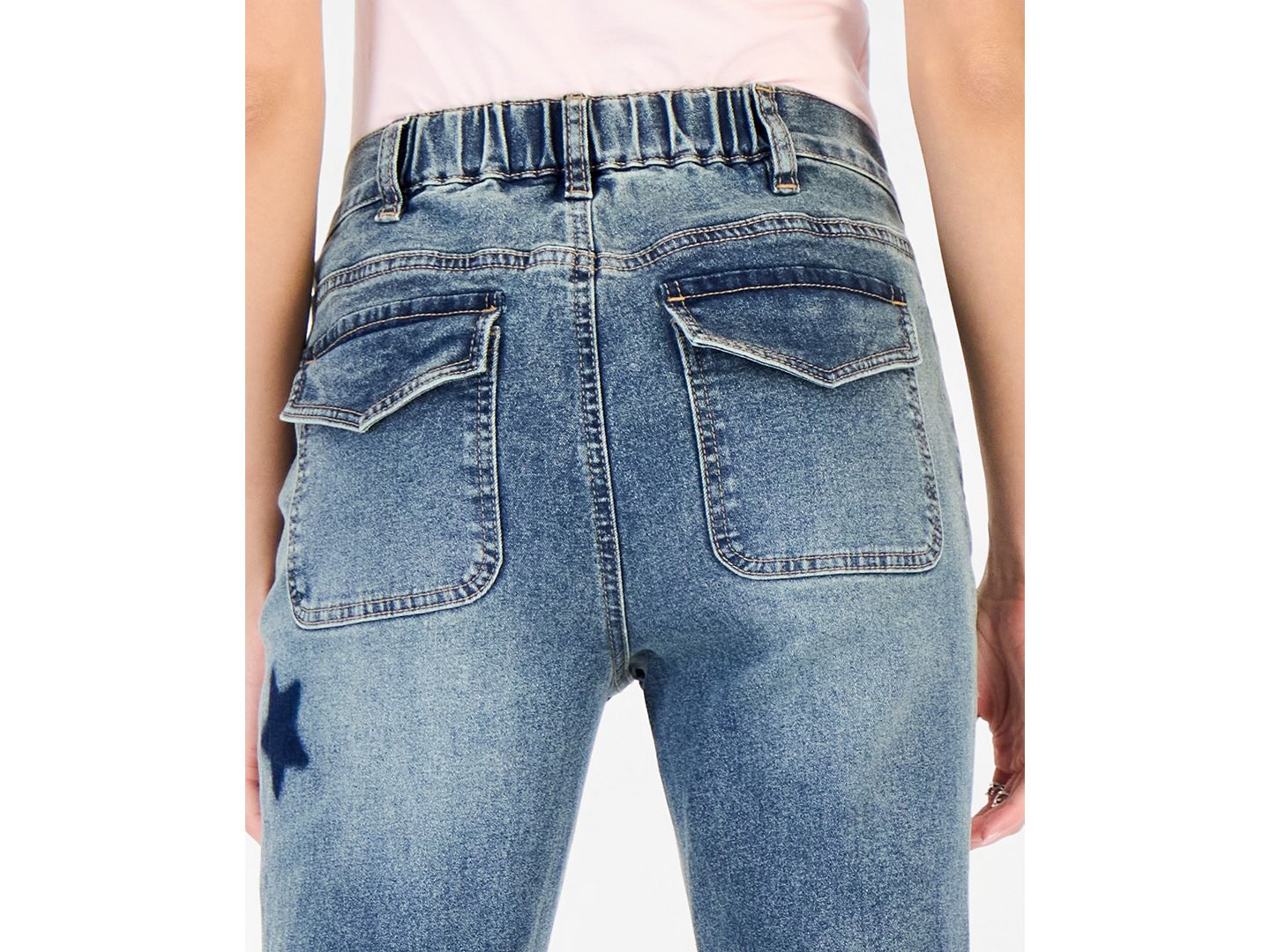 Женские джинсы Madden Girl Juniors' High-Rise Elastic Back Boot Denim, цвет: Варёный — фото 5