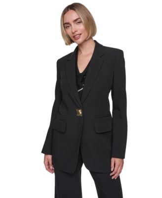 Women's One-Button-Front Long Blazer