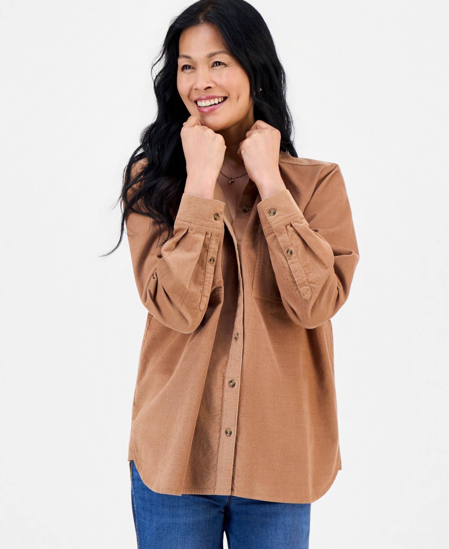 Petite Cotton Corduroy Shirt