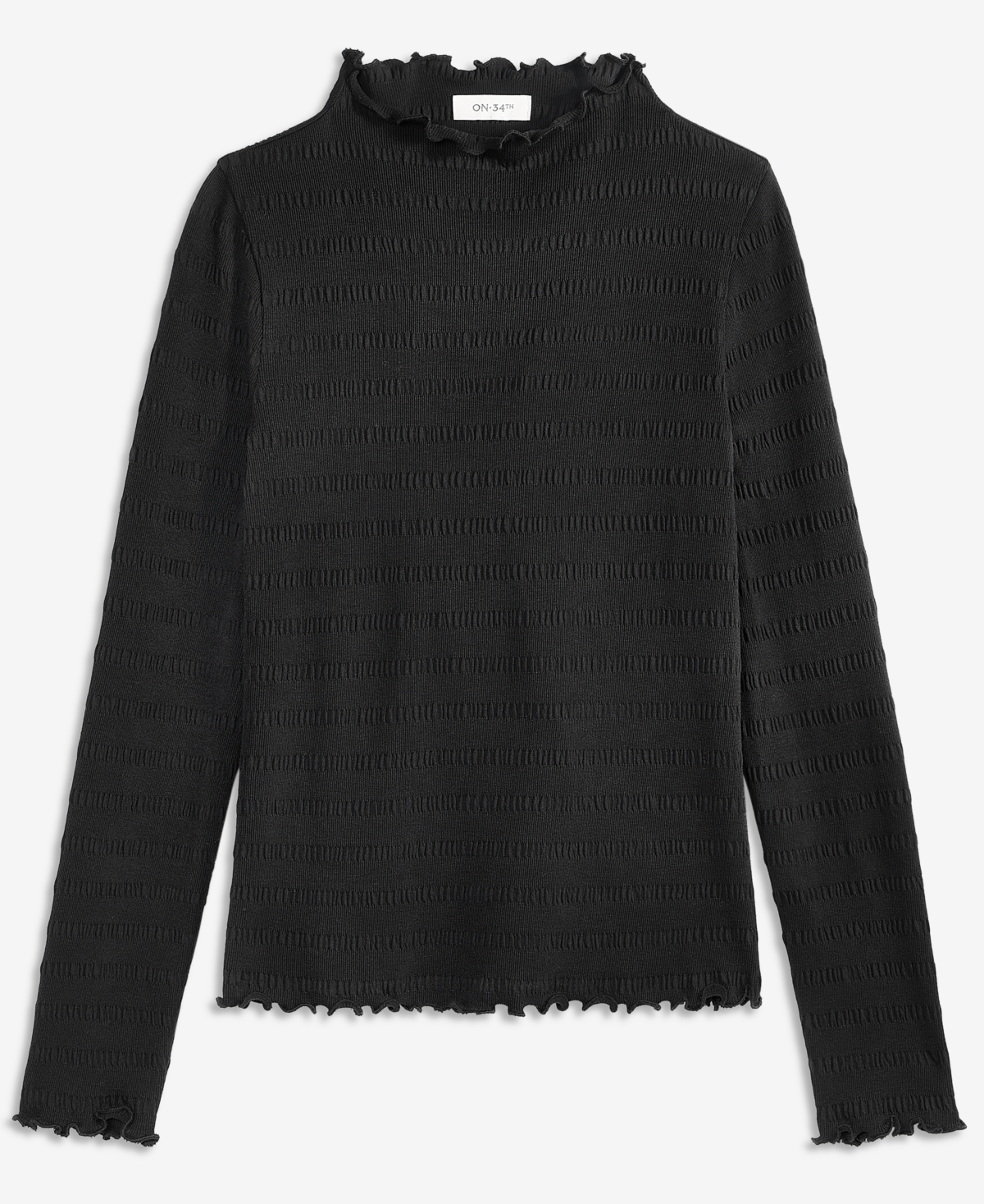 On 34th Women's Long-Sleeve Funnel Neck Puckered-Rib Top, Macy's Exclusive