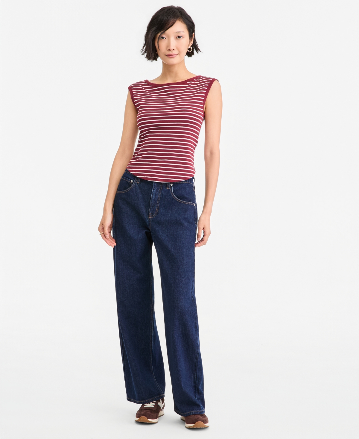 On 34th Women's Stripe Boat-Neck Tank, Created for Macy's