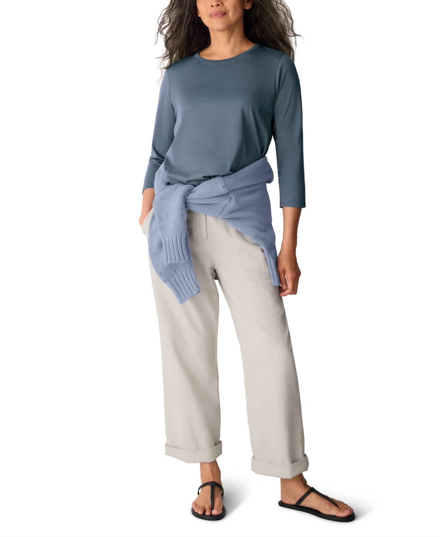 Women's Crewneck 3/4-Length Sleeve T-Shirt