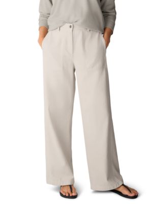 Women's High-Waist Wide-Leg Cotton Pants