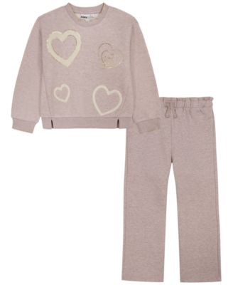 Toddler Girls' 2T-5T Heart Graphic Sweatshirt and Pants, 2-Piece Set