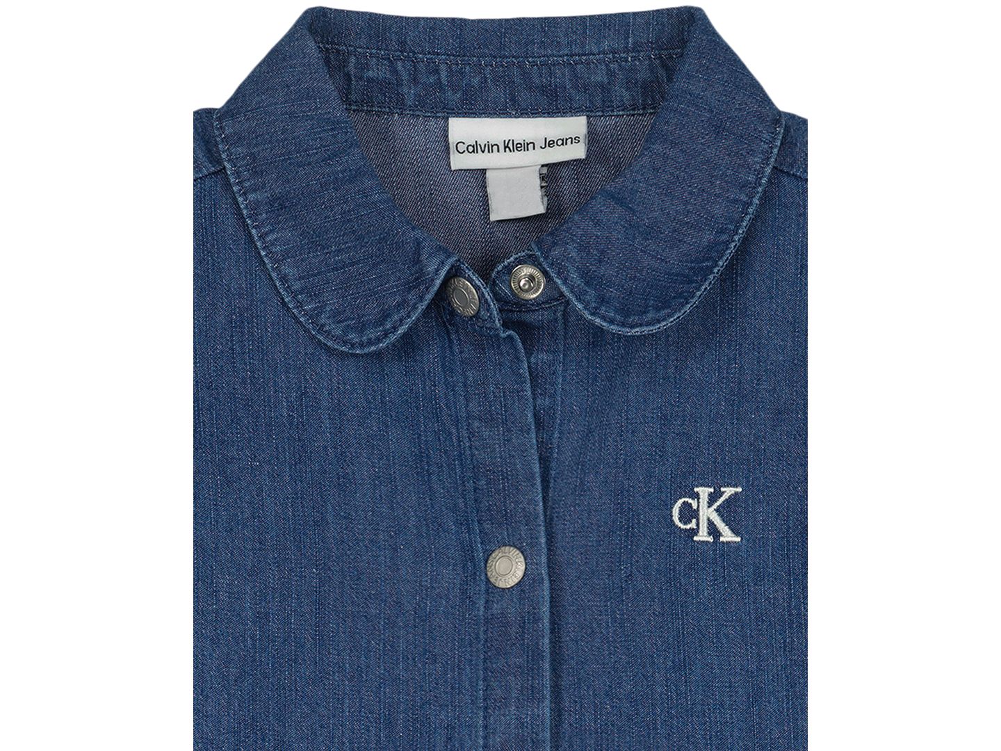 Платье Calvin Klein Collared Denim Button-Front Dress для девочек-малышей, цвет: Джинсовый — фото 3