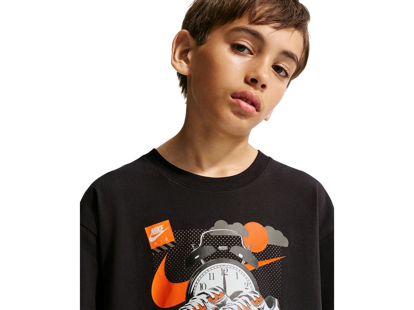 Футболка Nike Sportswear Graphic Print Short-Sleeve T-Shirt для мальчиков, цвет: Чёрный — фото 4