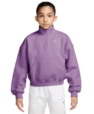 Girls' 7-16 Sportswear Studio Fleece Oversized Quarter-Zip Sweatshirt