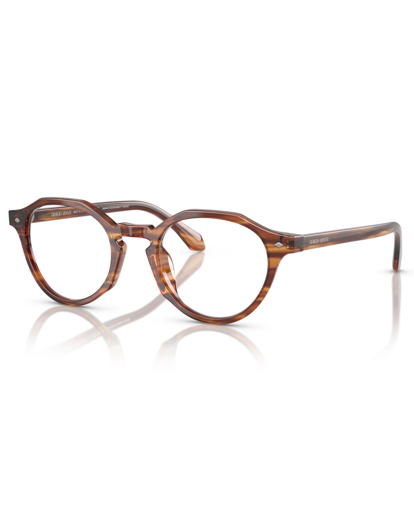 Мужские очки Giorgio Armani Eyeglasses, AR7264U, цвет: Полосатый коричневый — фото 2