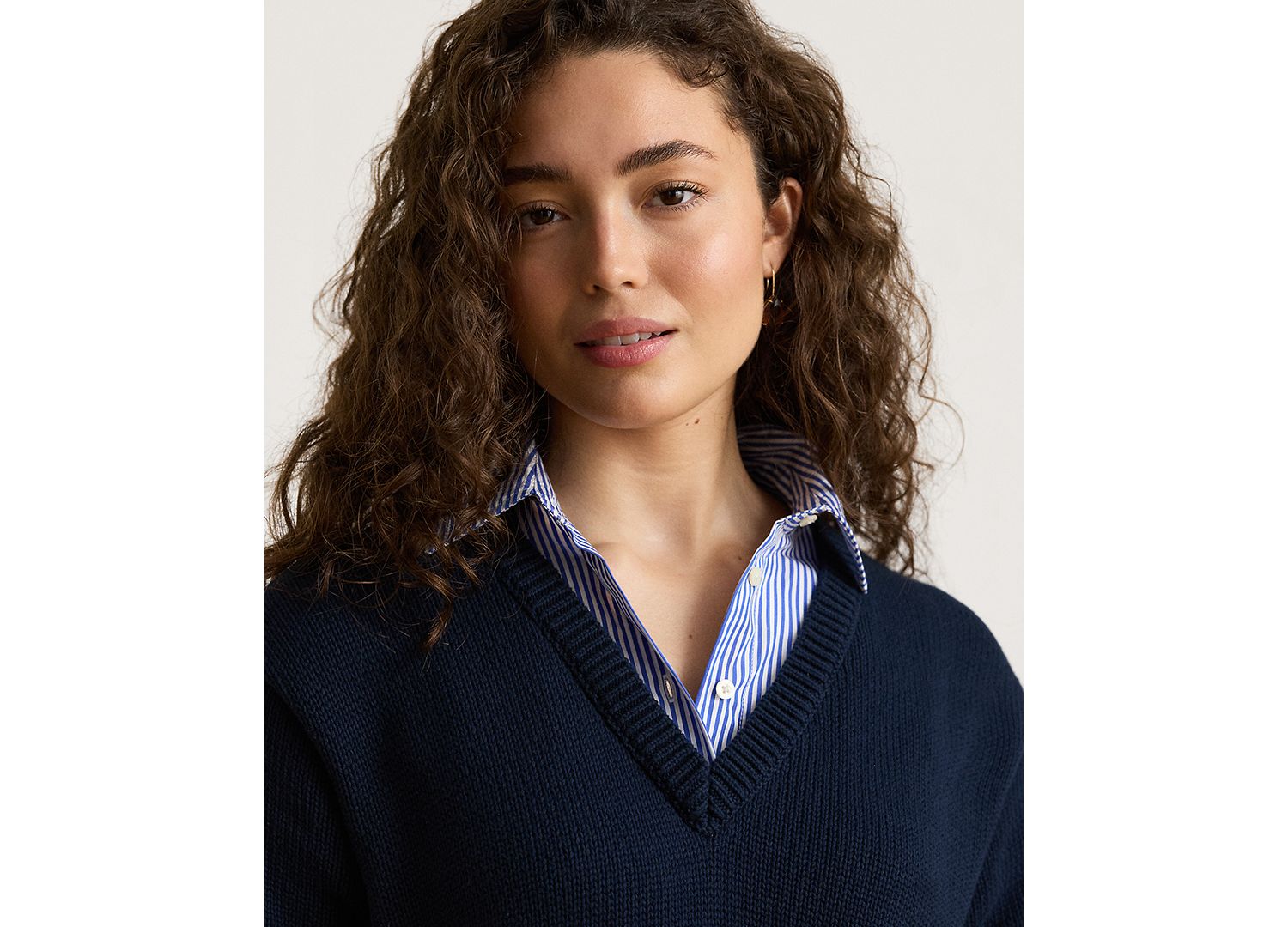Petite Collared Long-Sleeve Sweater