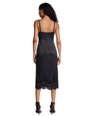 macys cocktail dress Women's Midi Semi-Formal & Party Dresses Alara Black Vegan Leather Size:M (9/25) timeless evening look. feb-launch-boost
