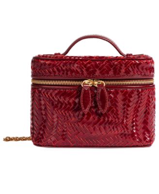 Charli Woven Leather Small Top Handle Crossbody Handbag