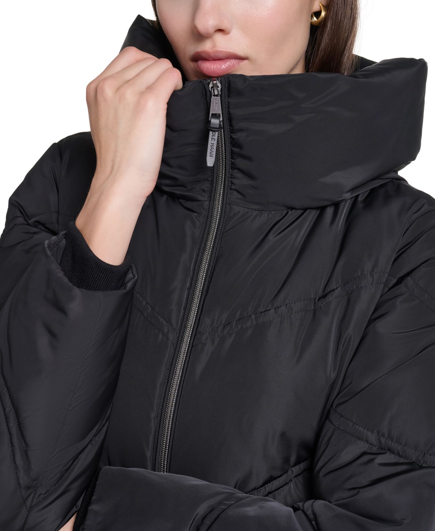 Women's Hooded Chevron-Quilted Puffer Jacket