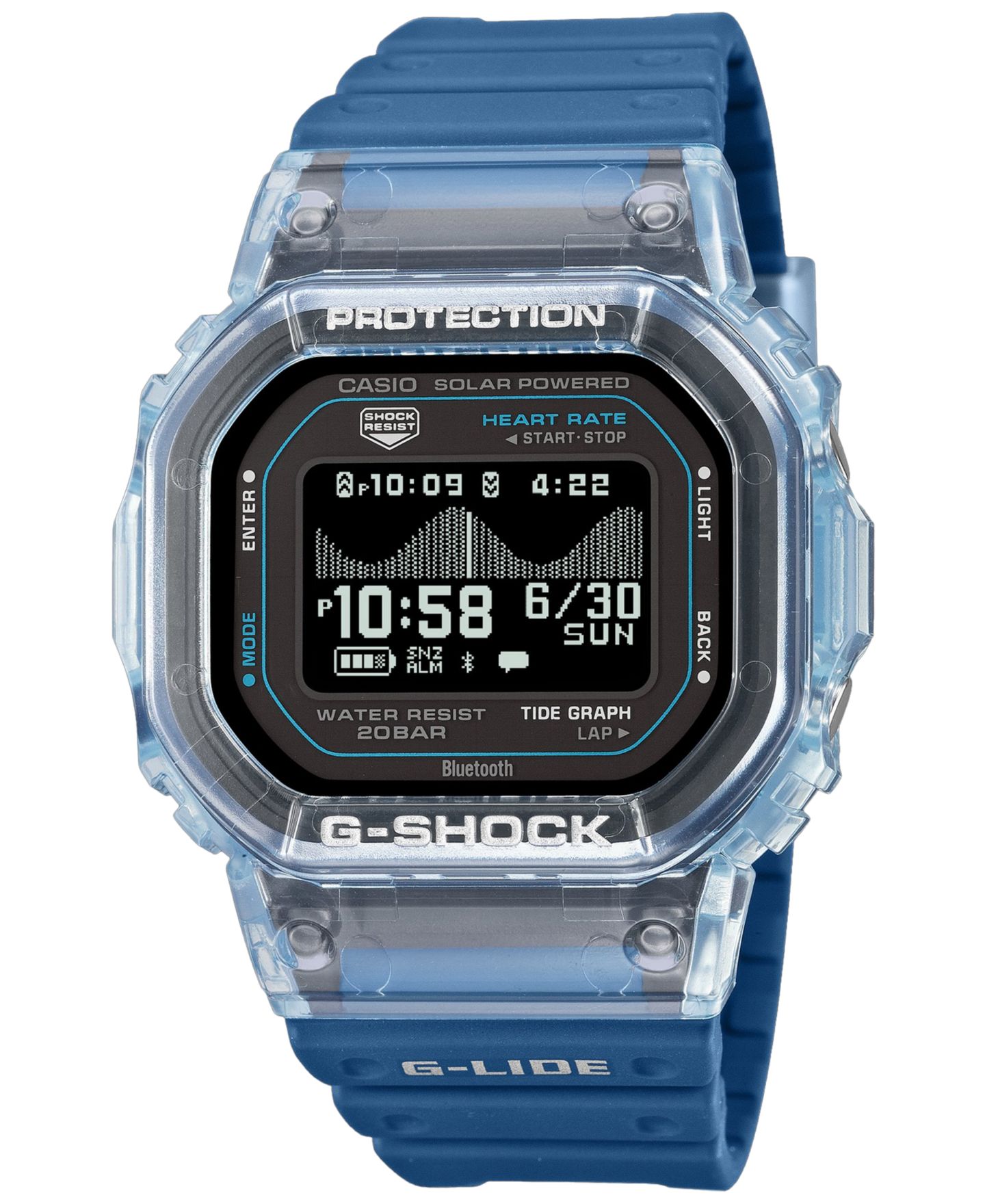 Мужские часы G-Shock Japanese Quartz Blue Soft Urethane Watch 51.1mm — фото 1