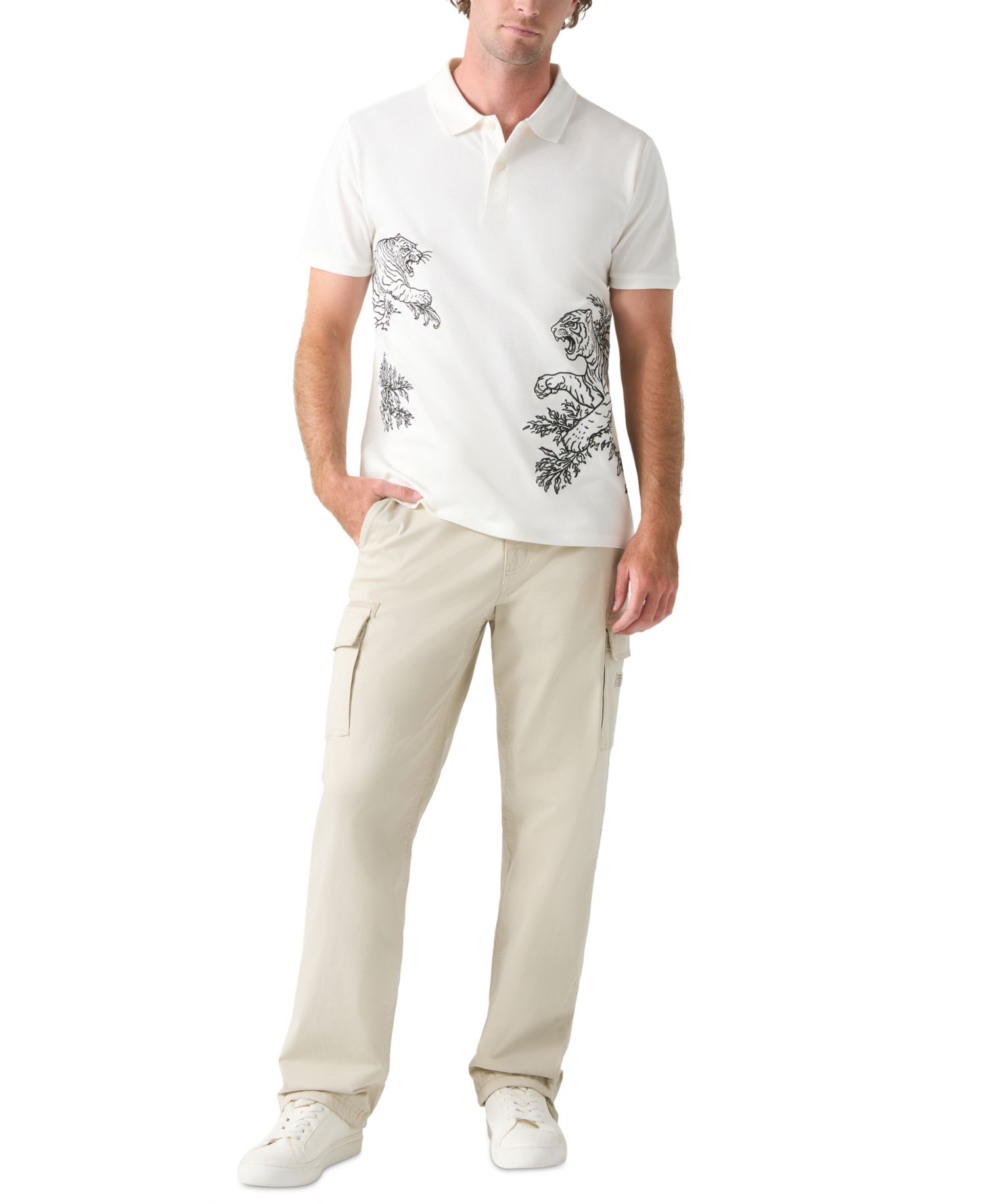 Men's Riley Tiger Embroidered Polo Shirt