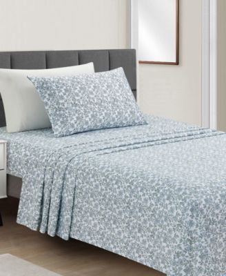 Microfiber Easy Care Printed 3-Pc. Sheet Set, Twin