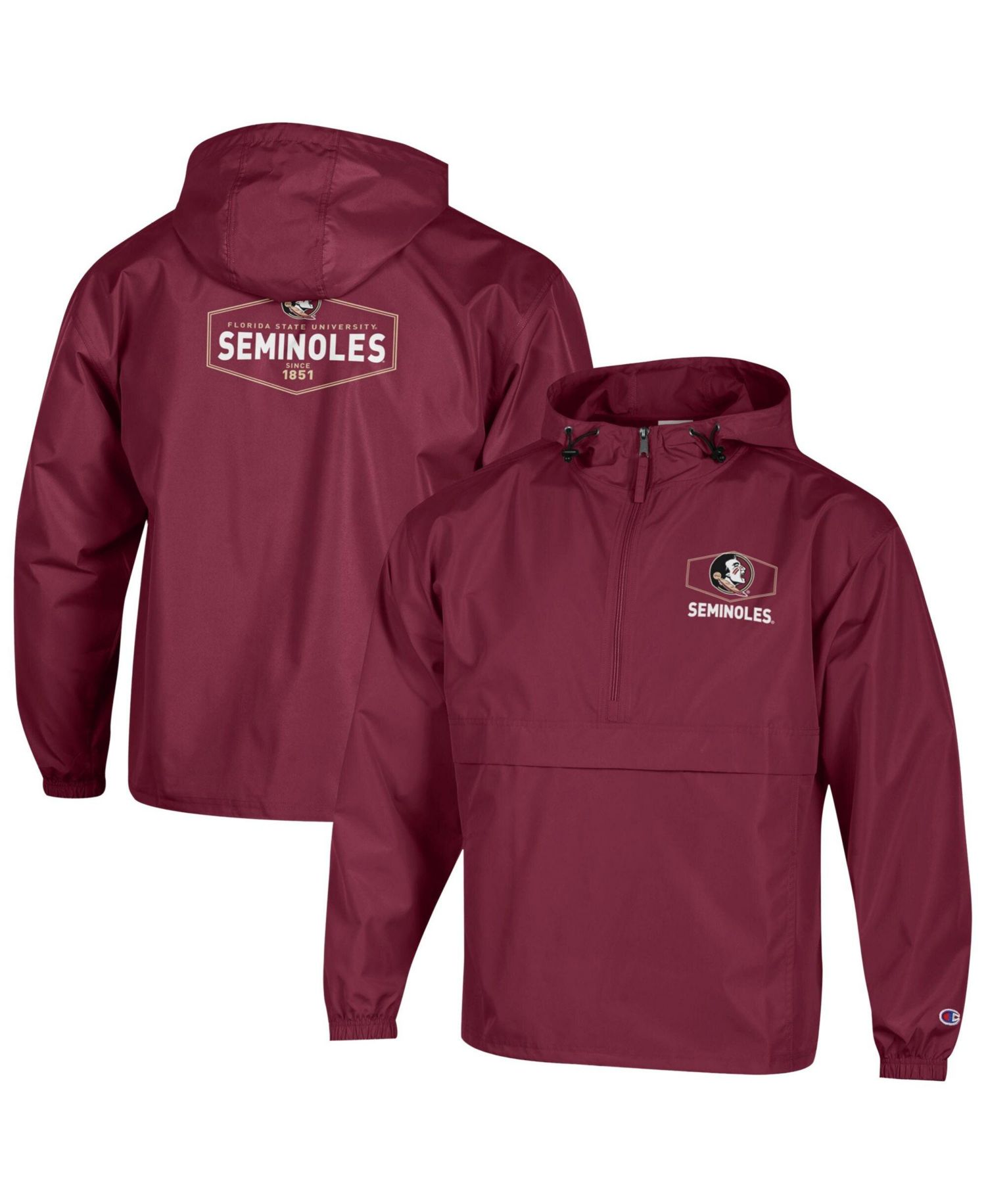Men's Garnet Florida State Seminoles Delay Packable Half-Zip Hoodie