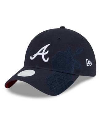 Women's Navy Atlanta Braves Roses 9TWENTY Adjustable Hat