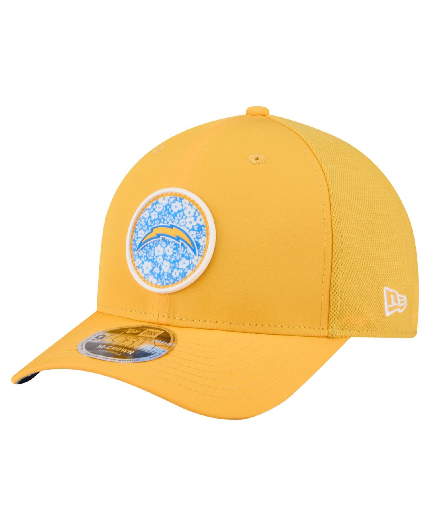 Men's Gold Los Angeles Chargers Floral 9FORTY M-Crown Trucker Adjustable Hat