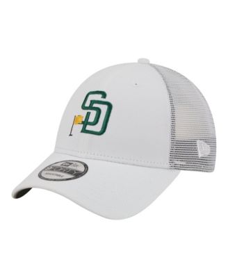 Men's White San Diego Padres Flag 9FORTY Trucker Adjustable Hat