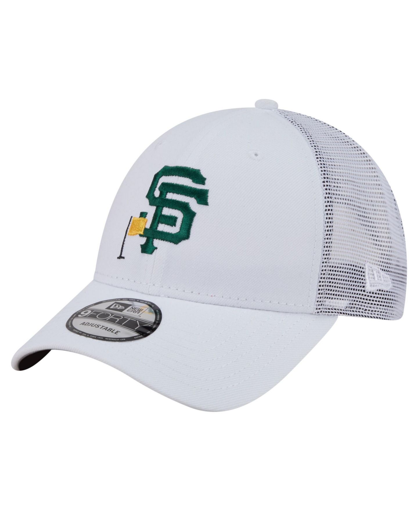 Мужская кепка New Era White San Francisco Giants Flag 9FORTY Trucker Adjustable Hat — фото 1