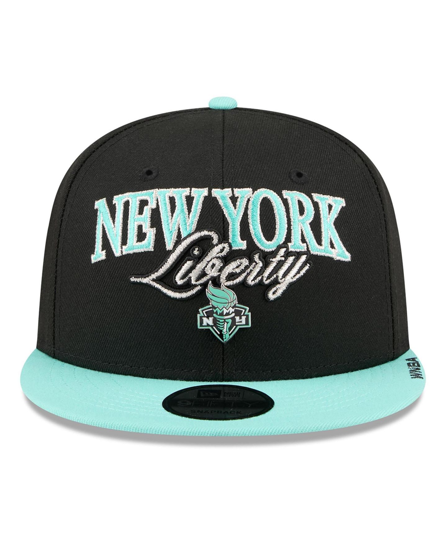 Кепка New Era Black/Mint New York Liberty WNBA Tip-Off 2026 Metal Badge A-Frame 9FIFTY Snapback Hat — фото 2