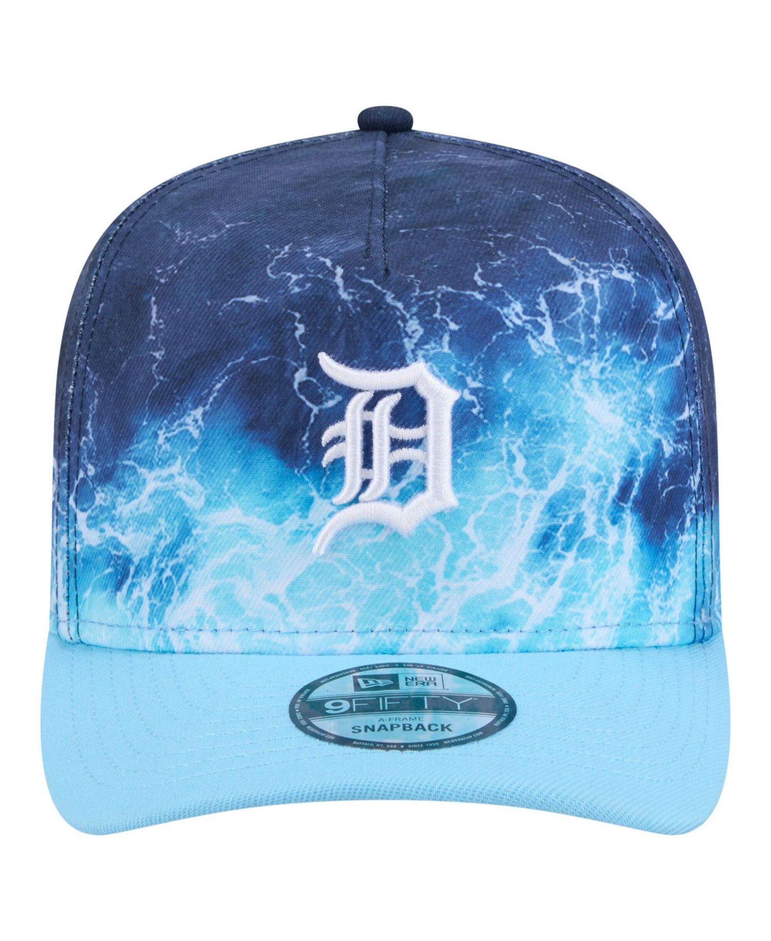 Men's Light Blue Detroit Tigers Deep Water Pre-Curved 9FIFTY A-Frame Snapback Hat