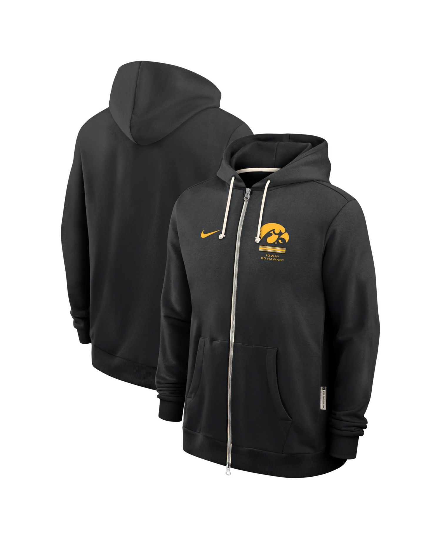 Men's Black Iowa Hawkeyes 2026 Sideline Standard Issue Dri-FIT Full-Zip Hoodie