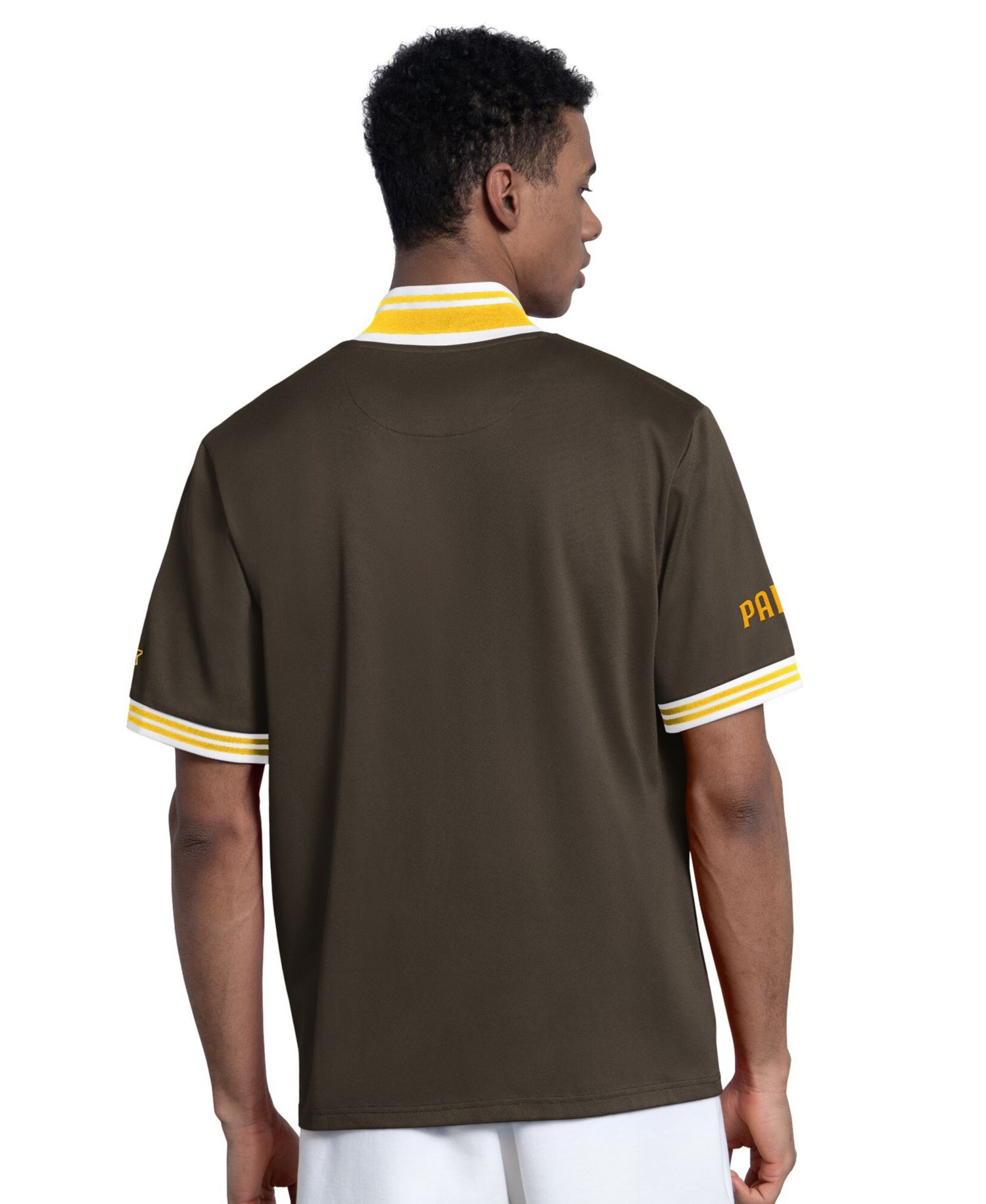 Men's Brown San Diego Padres Button-Up Short Sleeve Jacket
