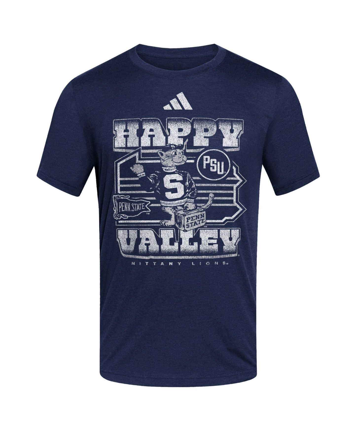 Мужская футболка adidas Navy Penn State Nittany Lions Happy Valley Blend — фото 1