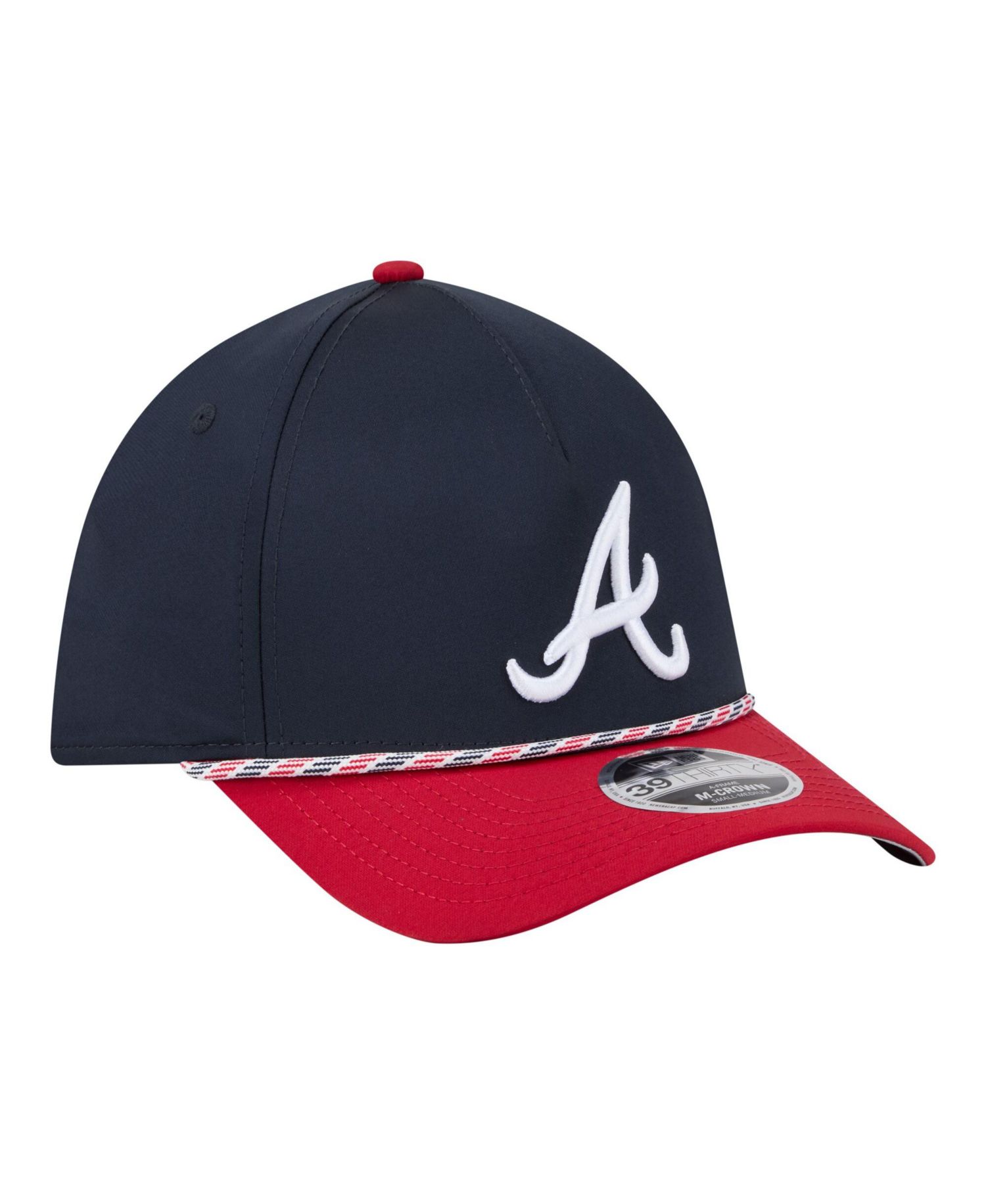 Men's Navy/Red Atlanta Braves Rope M-Crown A-Frame 39THIRTY Flex Hat