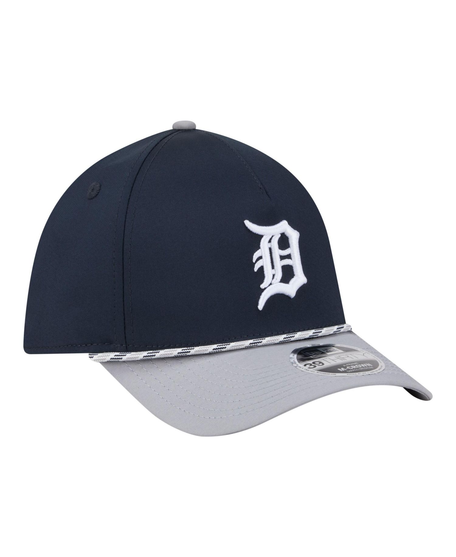 Men's Navy/Gray Detroit Tigers Rope M-Crown A-Frame 39THIRTY Flex Hat