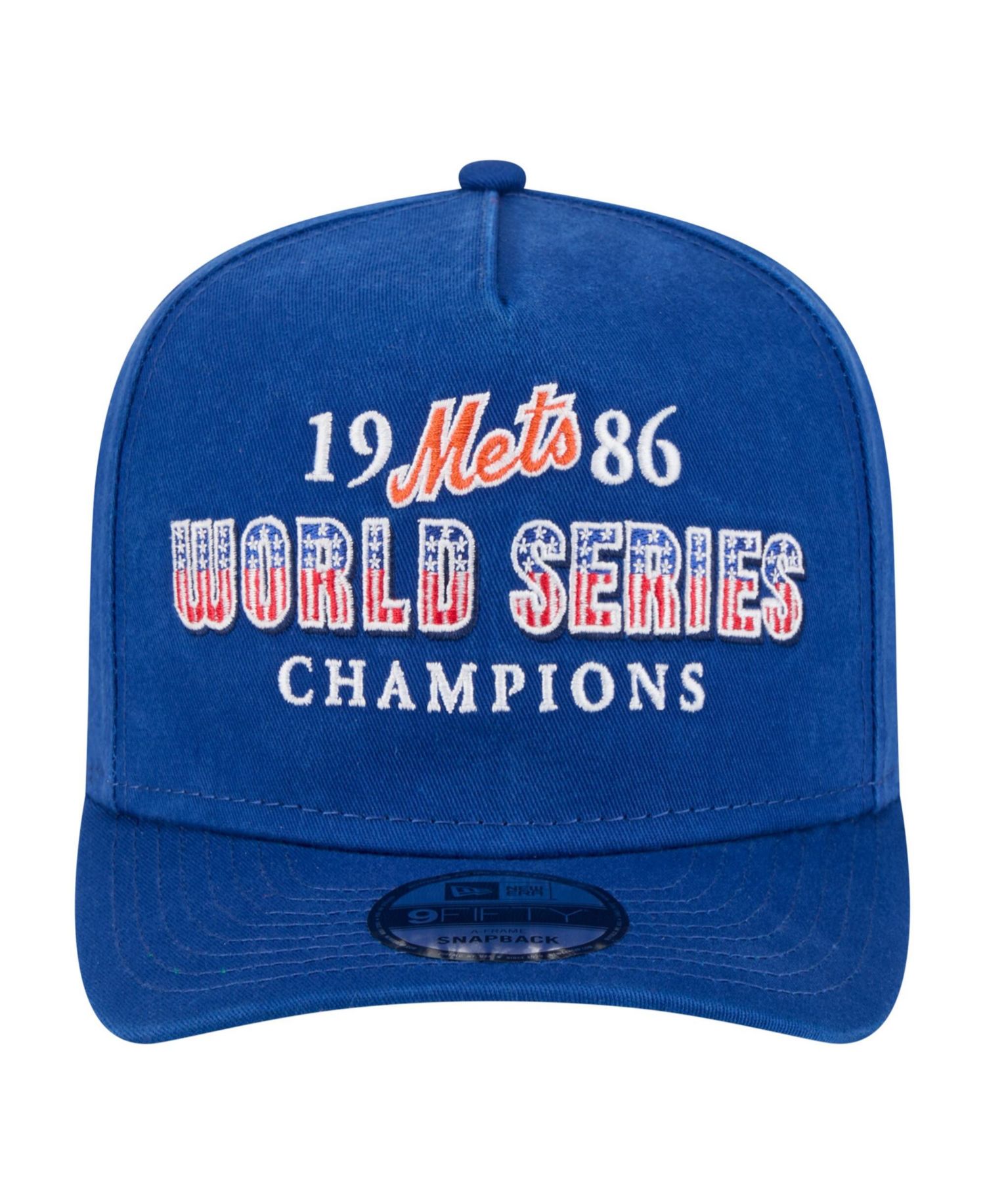 Men's Royal New York Mets 1986 World Series Champions Throwback 9FIFTY A-Frame Snapback Hat