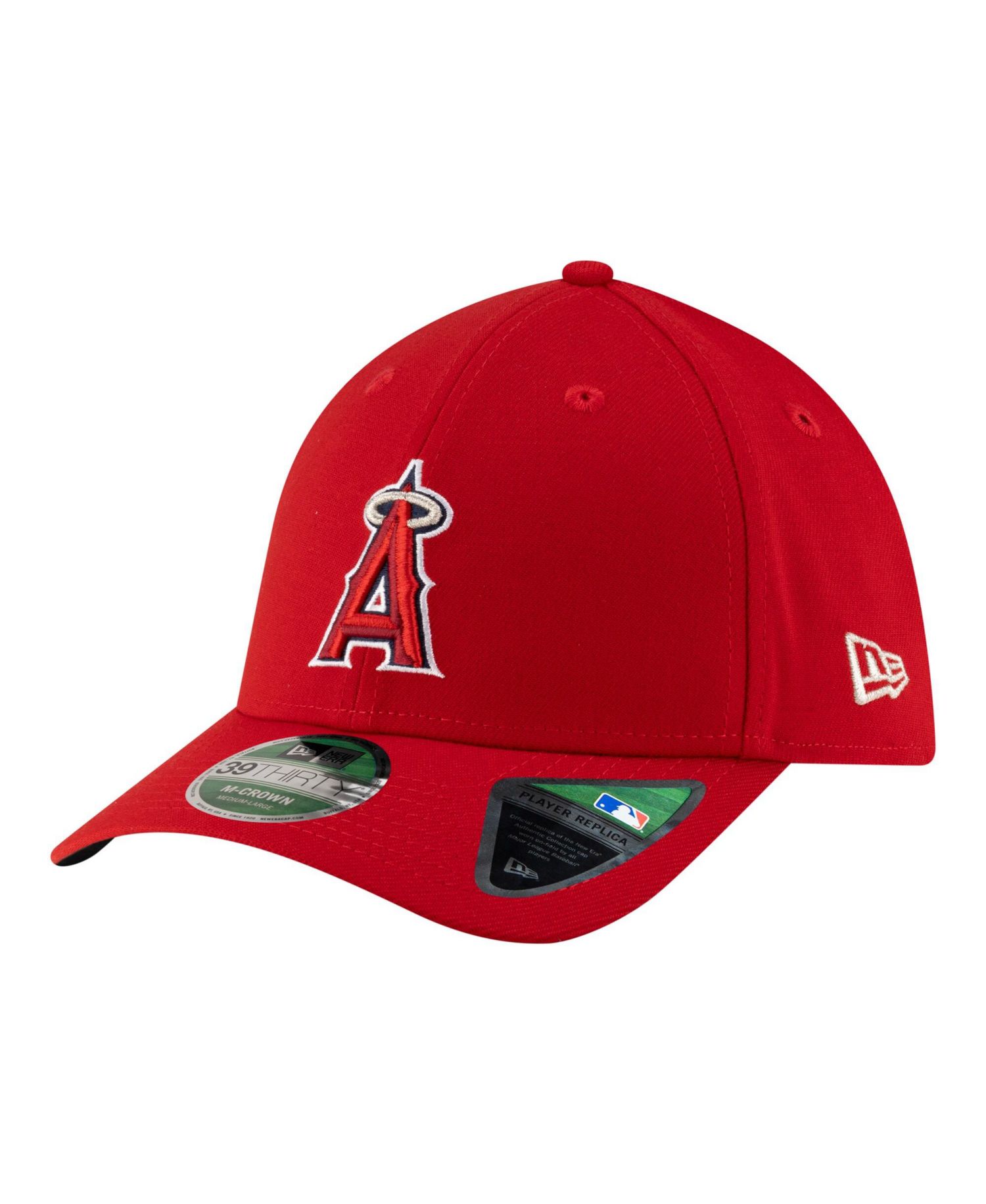 Men's Red Los Angeles Angels Player Replica 39THIRTY M-Crown Flex Hat