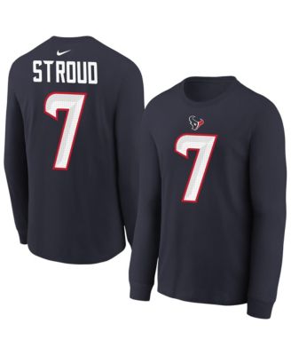 Big Boys and Girls C.J. Stroud Navy Houston Texans Player Name & Number Long Sleeve T-Shirt