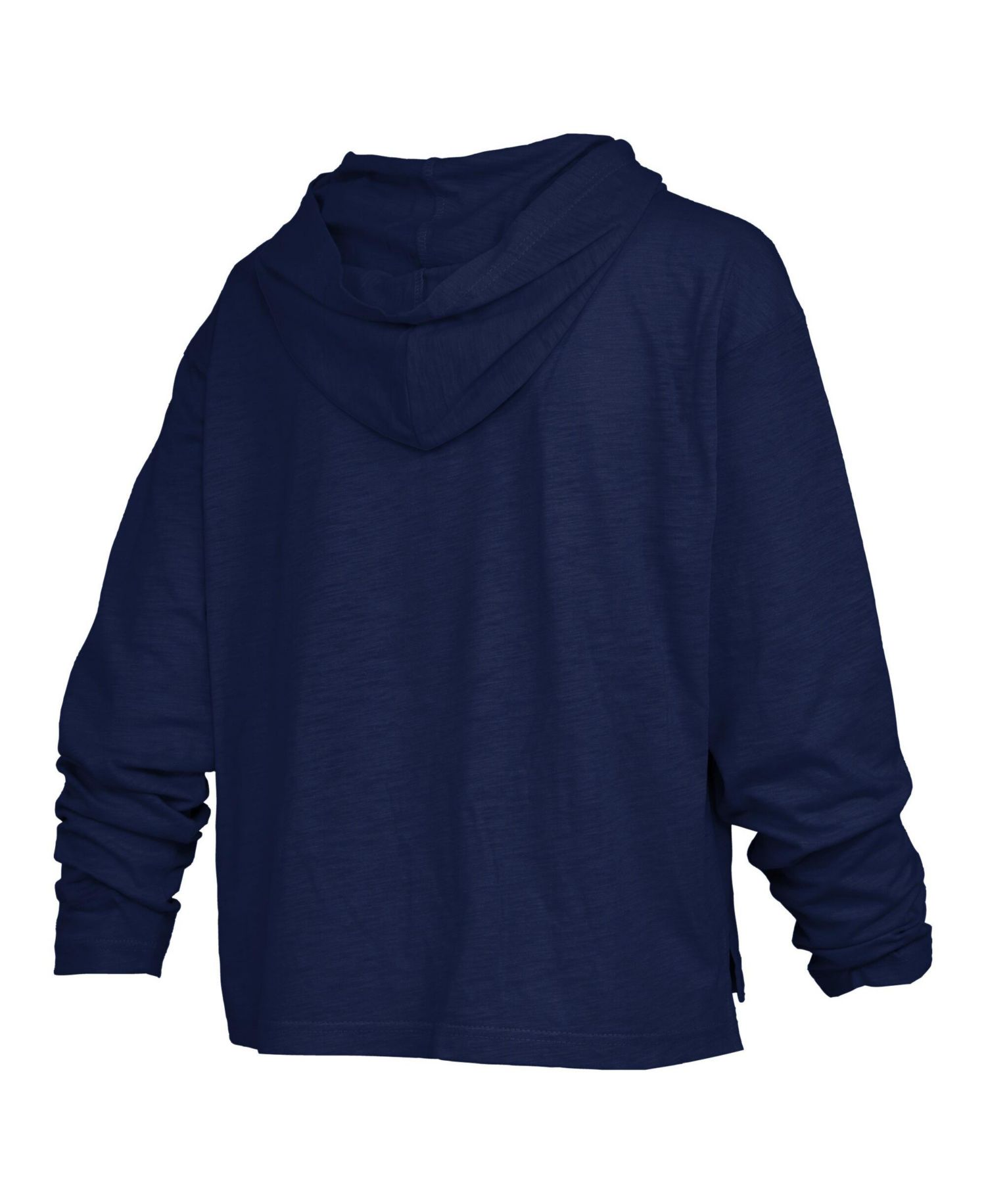 Women's Navy Illinois Fighting Illini Castillo Slub Waist Length Long Sleeve Hooded T-Shirt