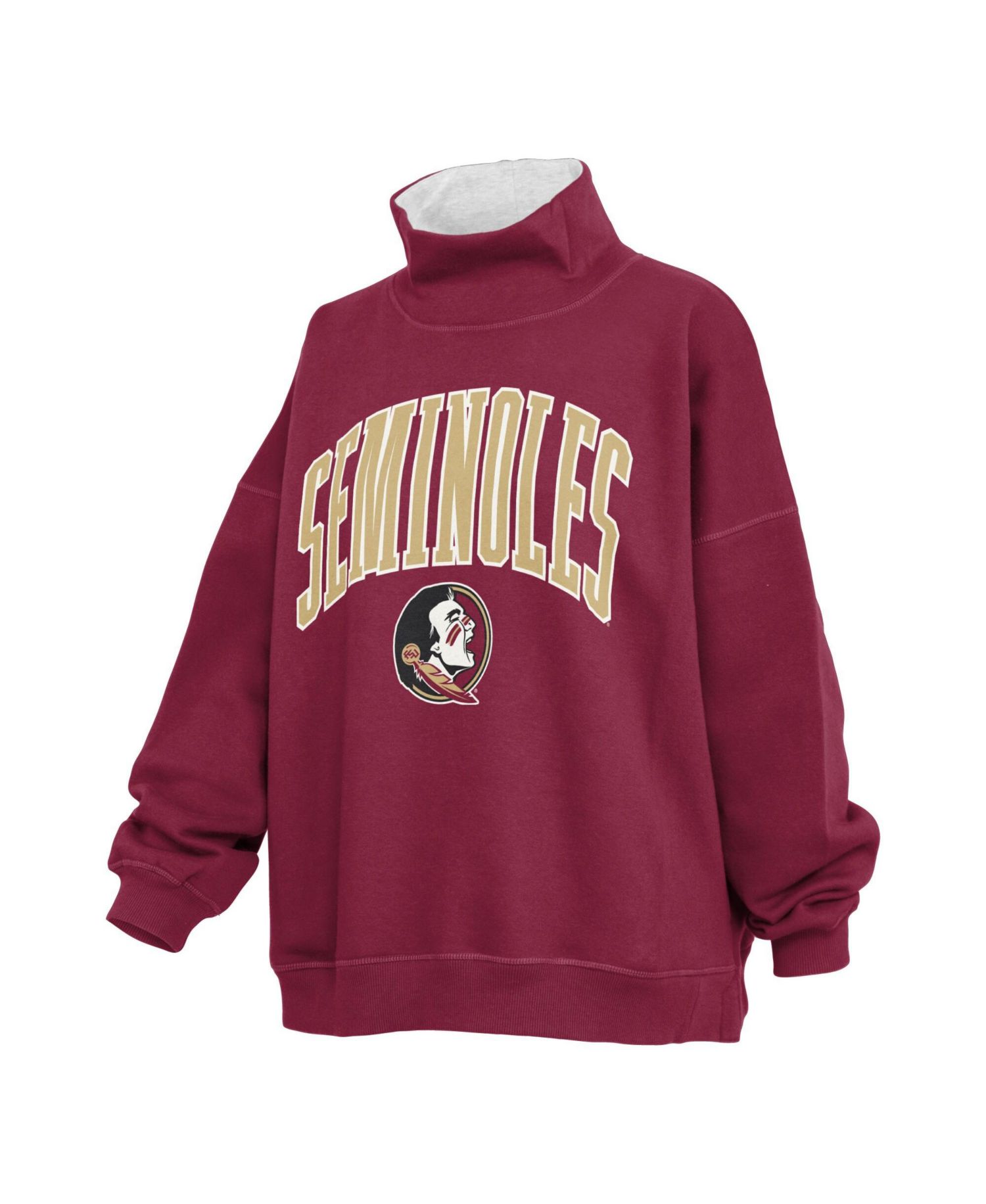 Women's Garnet Florida State Seminoles Oversized Mock Neck Sweatshirt