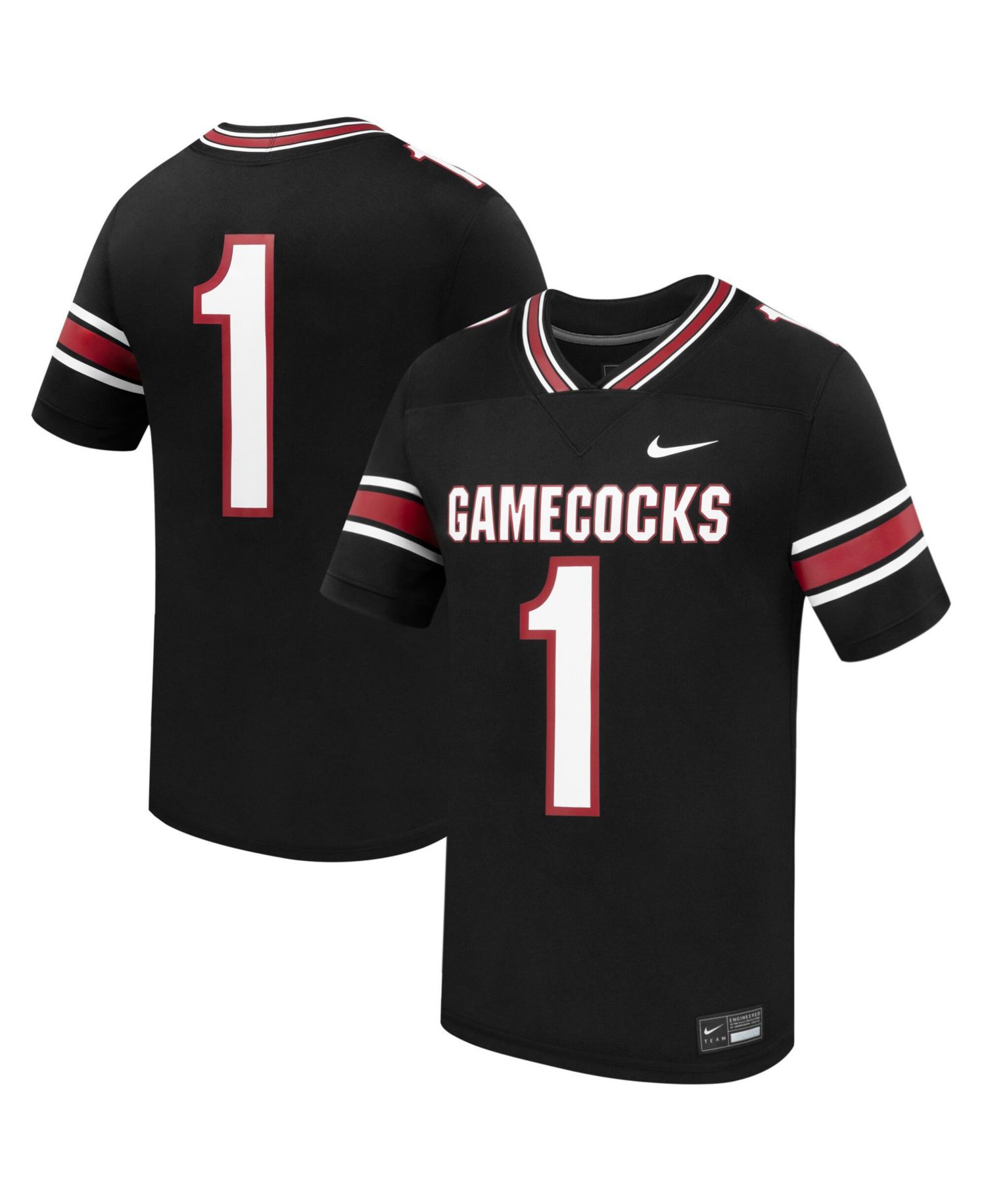 Men's #1 Black South Carolina Gamecocks Alternate Replica Football Jersey