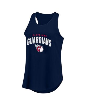 Women's Profile Navy Cleveland Guardians Plus Size Wordmark Racerback Scoop Neck Tank Top