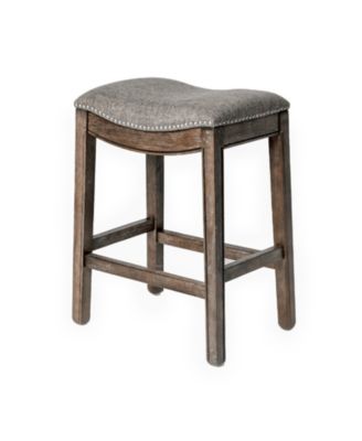 26" Adrien Saddle Counter Stool Finish with  Faux Leather