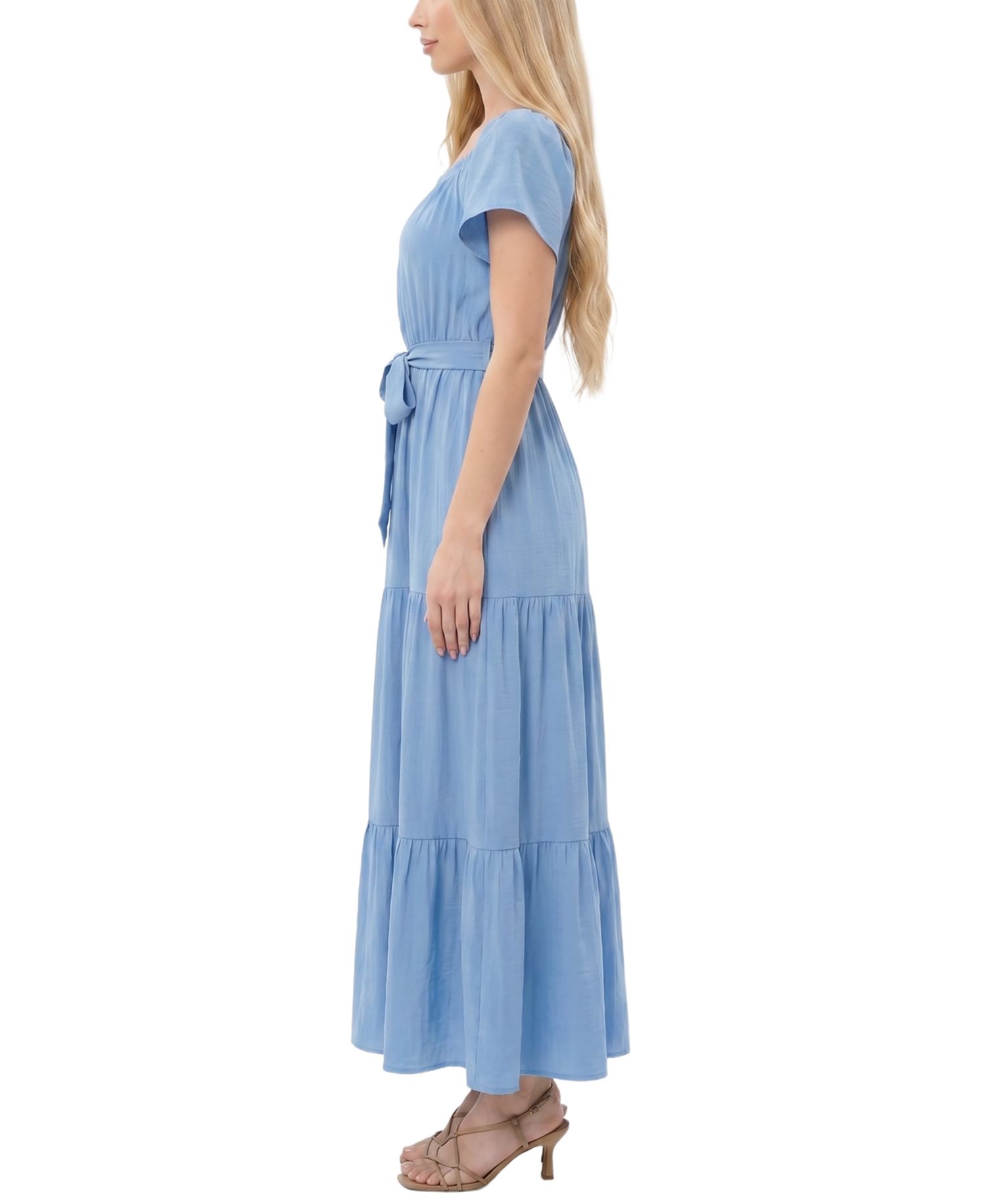 Petite Off-The-Shoulder Tiered Maxi Dress