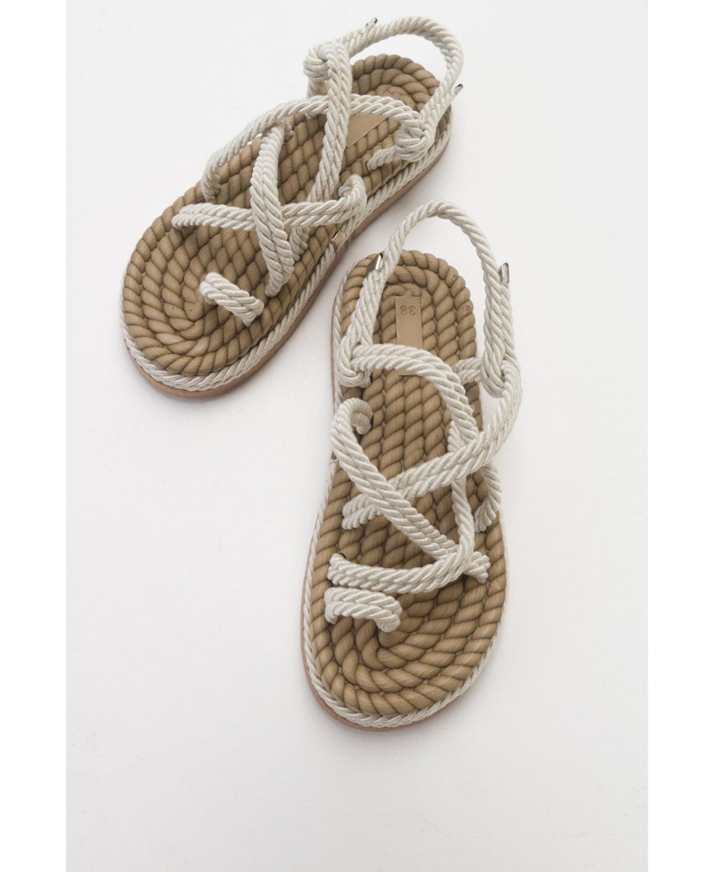 Женские сандалии Prologue Shoes Poma Flat Sandal, цвет: Бежевая искусственная кожа, вариант 1 — фото 6