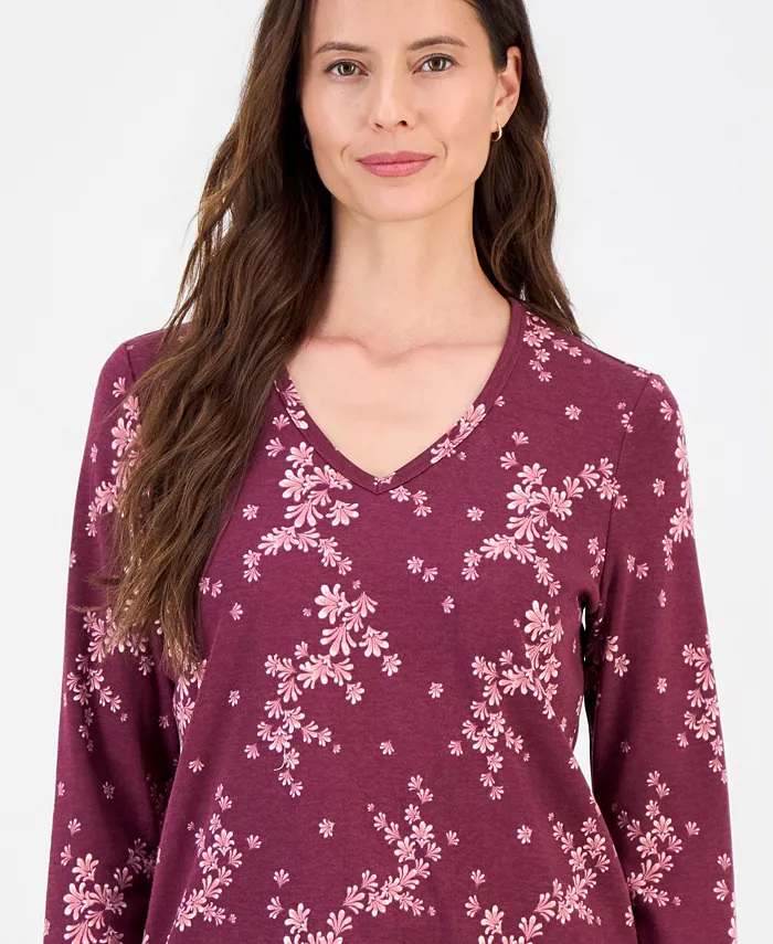 Women's Printed 3/4-Sleeve V-Neck Tee - thumbnail 6