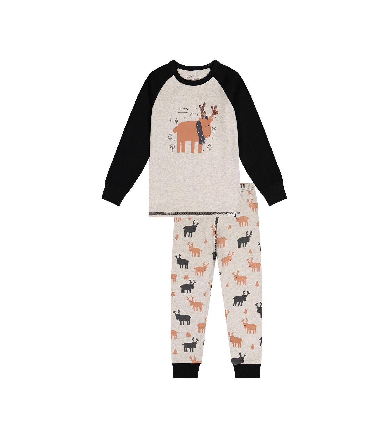Little and Big Boy 6-12 Cotton Two Piece Pajama Set Elk Print