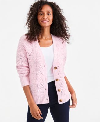 Women's Pointelle Boyfriend Cardigan