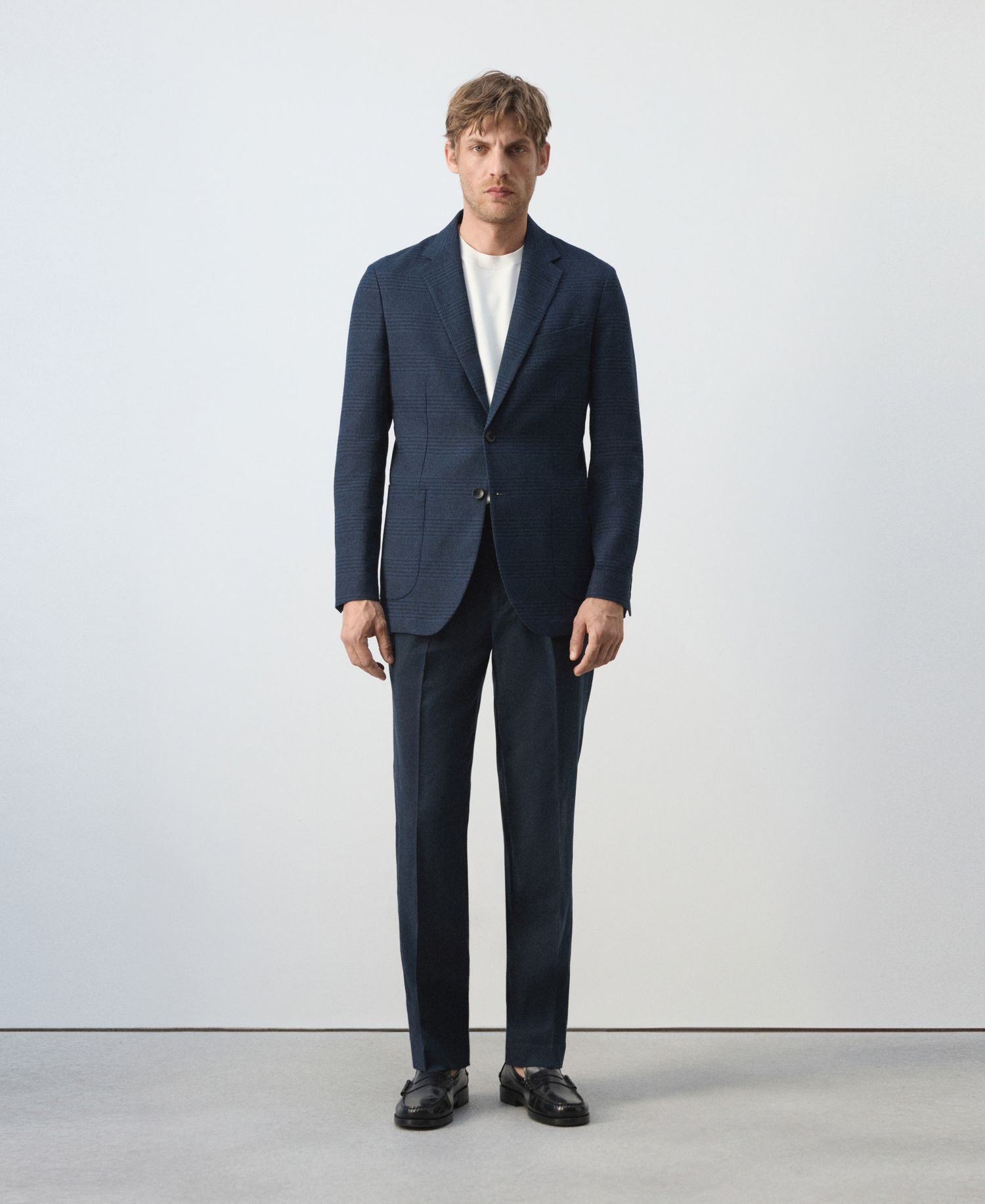 Men's Slim-Fit Striped Linen-Cotton Suit Blazer