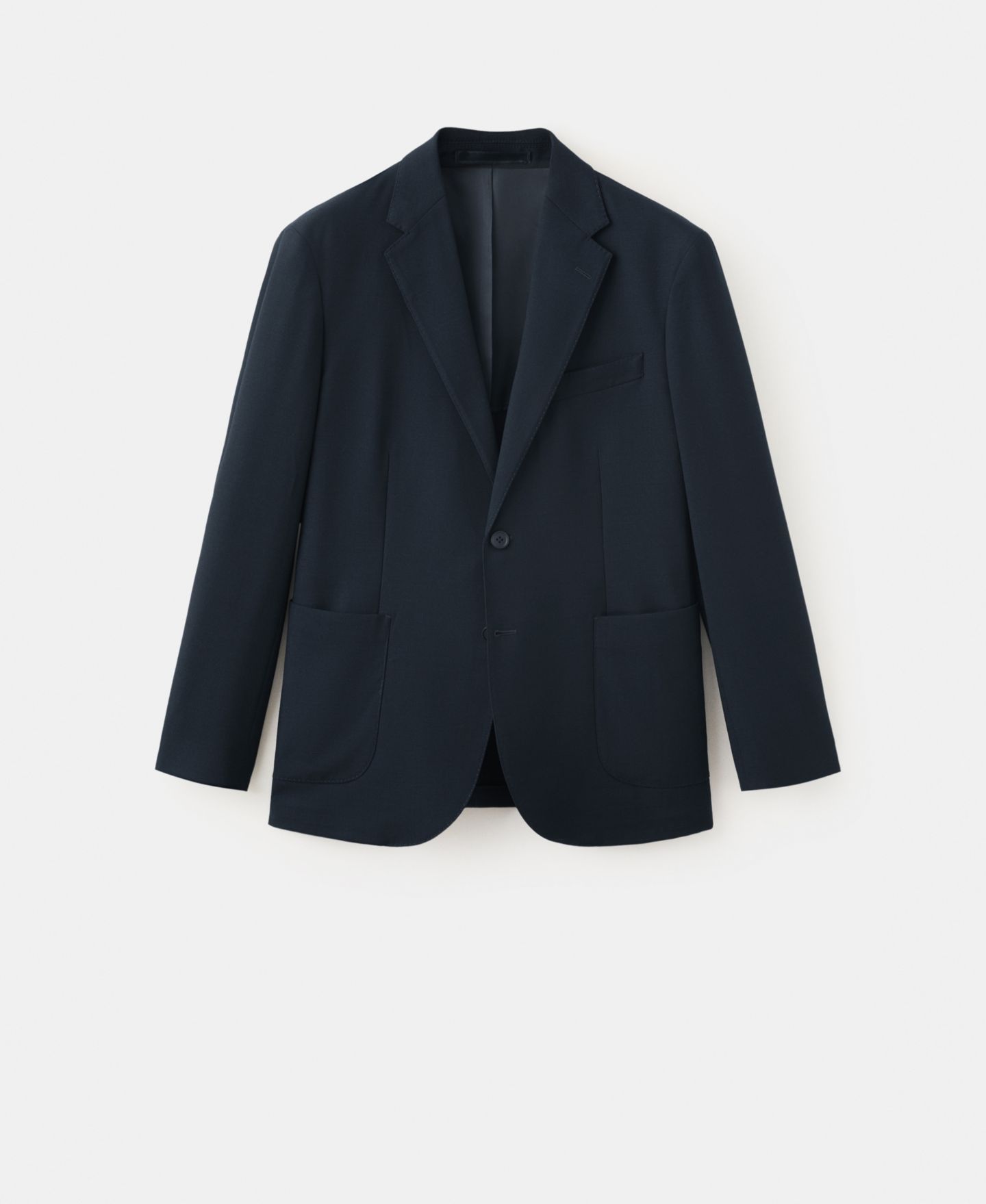 Мужской пиджак MANGO Pockets Slim-Fit Blazer, цвет: Тёмно-синий — фото 2