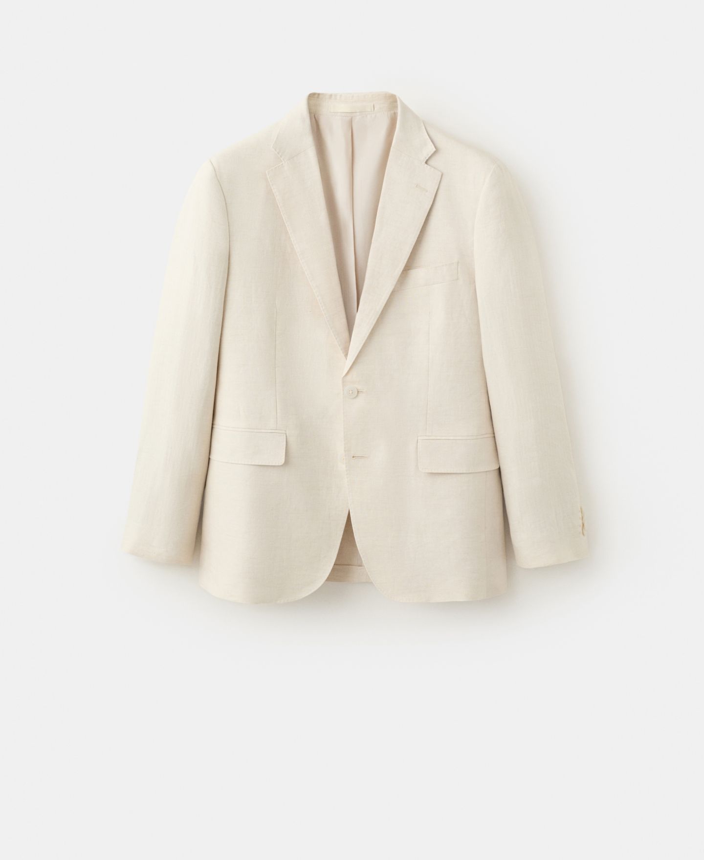 Мужской пиджак MANGO Amalfi Linen Slim-Fit Suit Blazer, цвет: Экрю — фото 2