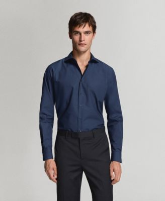 Men's Slim-Fit Cotton Poplin Dress Shirt
